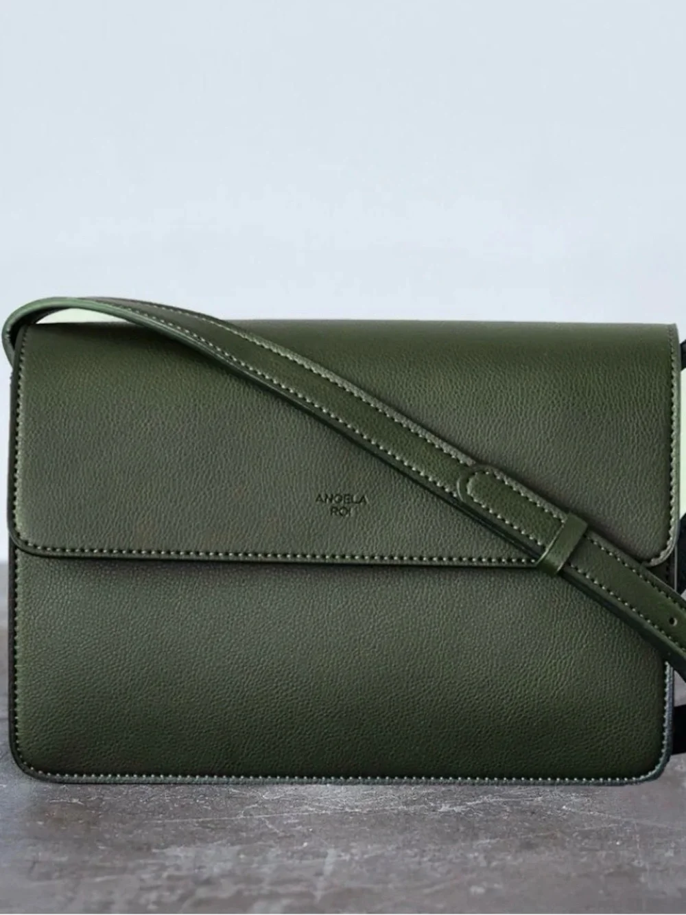 Angela Roi Dark Olive Green Crossbody Bag
